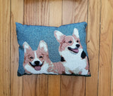 Tapestry Pembroke Welsh Corgi Dog Pillow