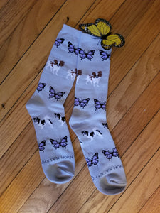 AKC Dog Breed Papillon Butterfly Ladies Socks
