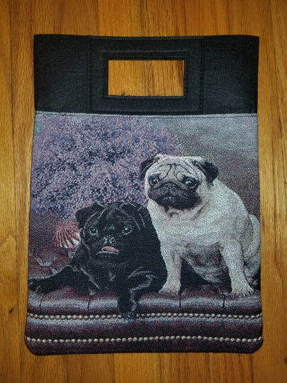 Ladies Fawn and Black Pug Dog Purse Computer Bag
