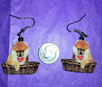 Pomeranian Dog Lightweight Earrings