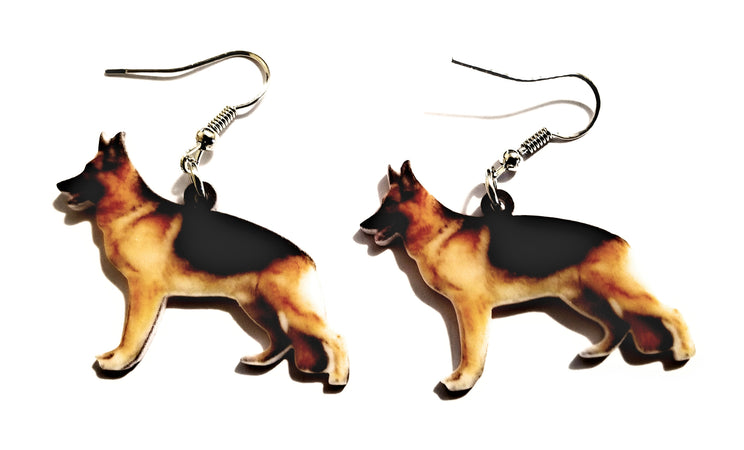 K9 German Shepherd Dog Lightweight Earrings