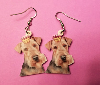 Airedale Terrier Dog lightweight earrings The King of Terriers