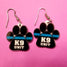 Thin Blue Line K9 Dog Paw Print Lightweight Earrings