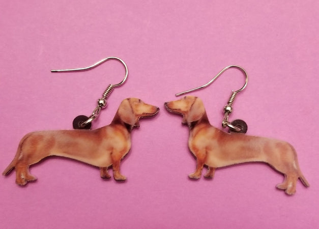 Smooth Red Dachshund Doxie Dog Lightweight Earrings