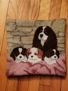 Cavalier King Charles Spaniel Dog Tapestry Throw Pillow