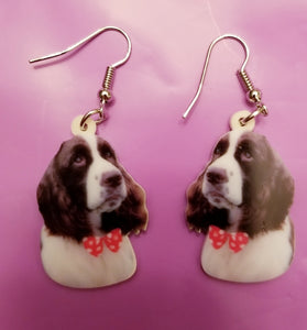 English Springer Spaniel Hunt Dog Print Lightweight Earrings