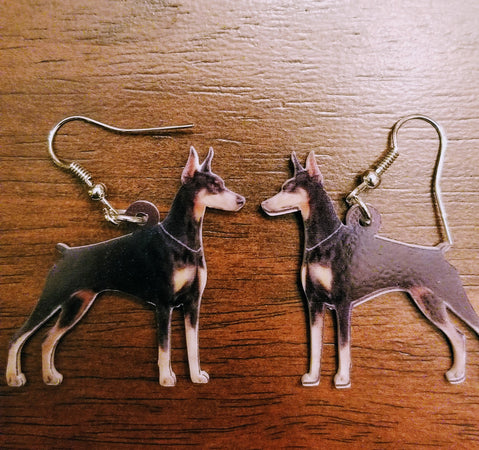 Doberman Pinscher or Miniature Pinscher Dog Lightweight Earrings