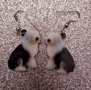 Old English Sheepdog Herding Dog Lightweight Earrings Jewelry