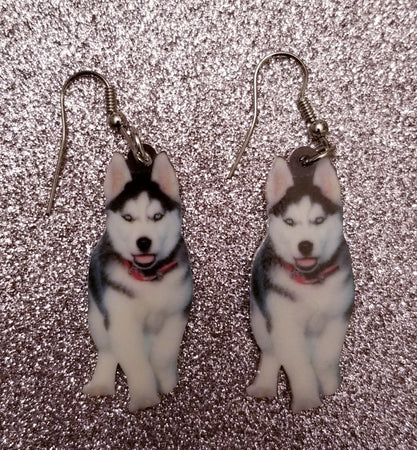 Siberian Husky Dog Lightweight Earrings Jewelry