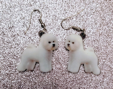 Bichon Frise Dog Lightweight Earrings Jewelry