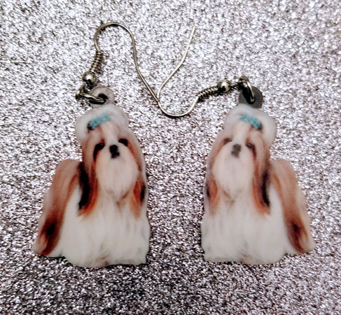 Shih Tzu Dog Lightweight Earrings Jewelry
