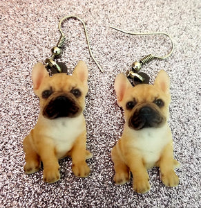 French Bulldog Frenchie Dog Lightweight Earrings Jewelry