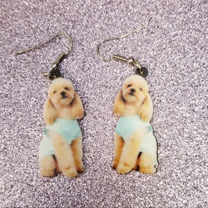 Miniature Toy Poodle Dog Design 2 Lightweight Earrings Jewelry Puppy cut
