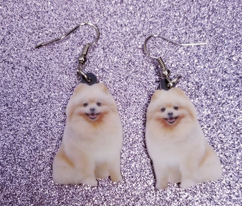 Pomeranian Dog Lightweight Earrings Jewelry Design