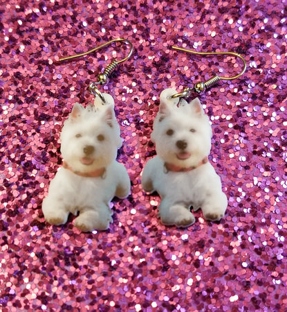 West Highland White Terrier Dog Westie Lightweight Earrings Jewelry