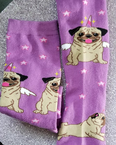 Pug Dog Ladies Novelty Socks, The Unicorn