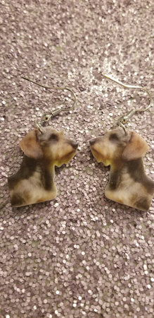 Wire haired Dachshund Doxie Dog Lightweight Earrings