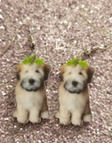 Soft Coated Wheaten Terrier Dog Lightweight Earrings Jewelry