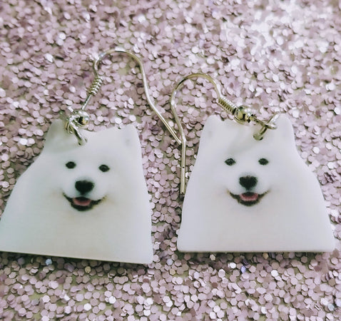 Samoyed American Eskimo Dog Lightweight Earrings