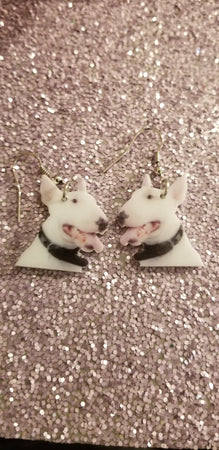 Bull Terrier Dog Design Lightweight Earrings Jewelry