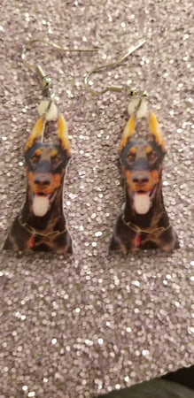 Doberman Pinscher Dog Design 2 Lightweight Earrings