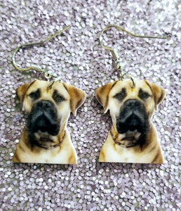 English Mastiff  Bullmastiff Dog Lightweight Earrings Jewelry