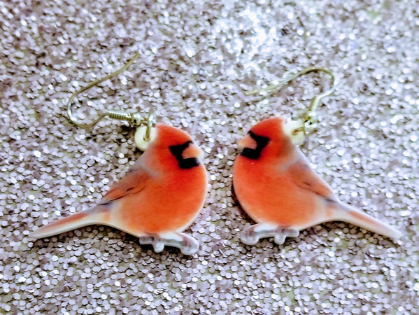 Illinois State Bird The Cardinal Lightweight Earrings Jewelry