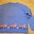 Red Fox Wildlife With Hunting Horn Ladies Knit Sweater