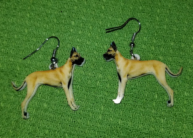 Great Dane Dog Design Lightweight Earrings Jewelry