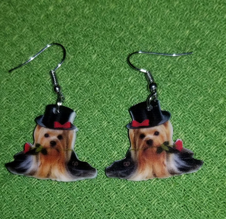Yorkshire Yorkie Terrier Dog Design Lightweight Earrings Jewelry
