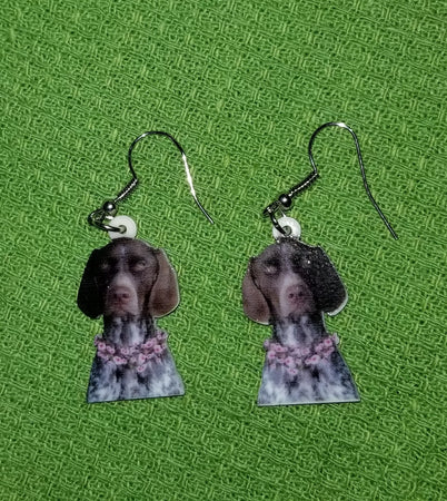 German Shorthaired Pointer Dog Design Lightweight Earrings Jewelry