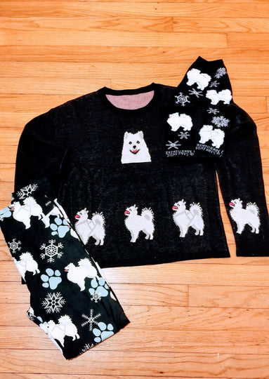 Warm & Cozy Samoyed American Eskimo Finnish Spitz Dog Ladies Sweater