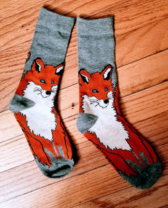 One Sly Red Fox Wildlife Ladies Socks