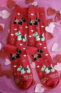 Love my Scottie Scottish Terrier Dog Breed Ladies Red Novelty Socks
