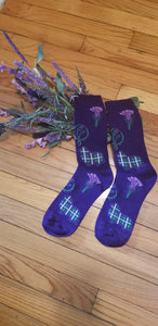 Ladies Collie  Shetland Sheepdog Sheltie Plaid Socks with Thistle