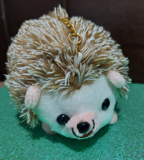 Cute Hedgehog Keychain Key Fob Purse Charm pink or beige