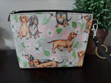 Smooth Black and Tan & Red Dachshund Doxie Dog Makeup Bag Clutch Purse