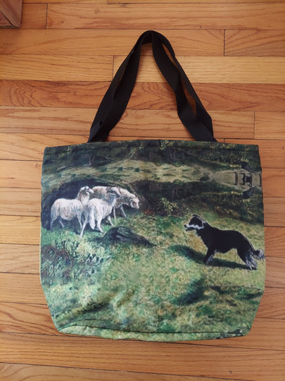 Go Bye Ladies Border Collie Sheep Herding Purse Tote