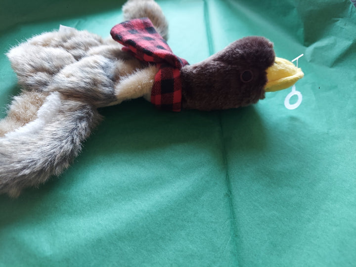 Mallard Duck or Squirrel Dog Plush Toy Stuffing Free Squeaker & Crinkle