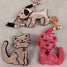 Kitty Cat & Puppy Dog Crystal Rhinestone Keychain, Key Fob Purse Backpack Charm