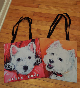 West Highland White Westie Terrier Dog Look at Me Tote Purse Bag 2 Styles