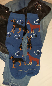 Doberman Pinscher Dog Breed Ladies Socks, New Design