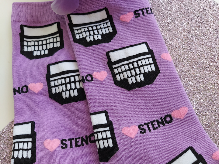 Steno Court Reporter Stenographer Ladies Novelty Socks  Two Designs Available
