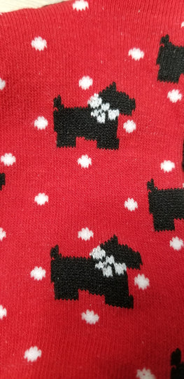 Scotties are Us Scottish Terrier Dog Breed Ladies Red Novelty Socks