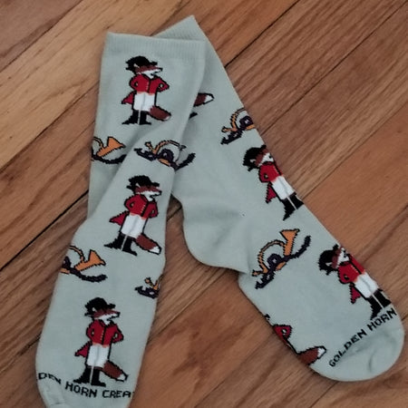 Snooty Red Fox Hunting Horn Wildlife Ladies Socks