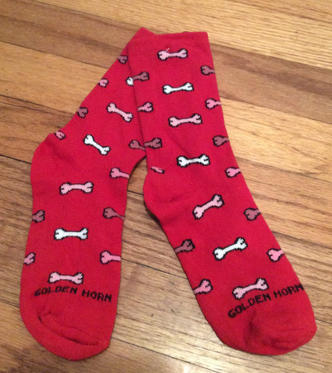 Valentine's Day Ladies Holiday Dog Bone Socks