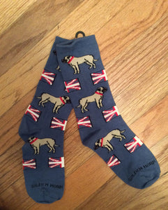 English  Mastiff and Bullmastiff Dog Ladies Socks With Union Jack