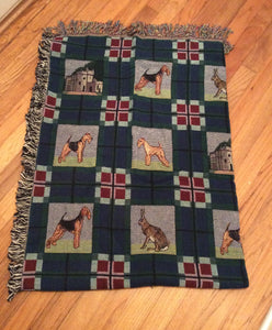 Airedale, Welsh, Lakeland Terrier Dog Tapestry Blanket Throw Home Decor