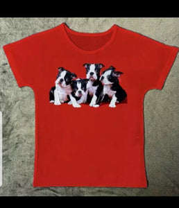 Family Portrait Boston Terrier Dog T-shirt