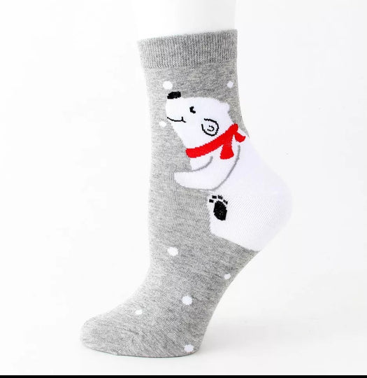 Winter Polar Bear Cub Ladies Socks